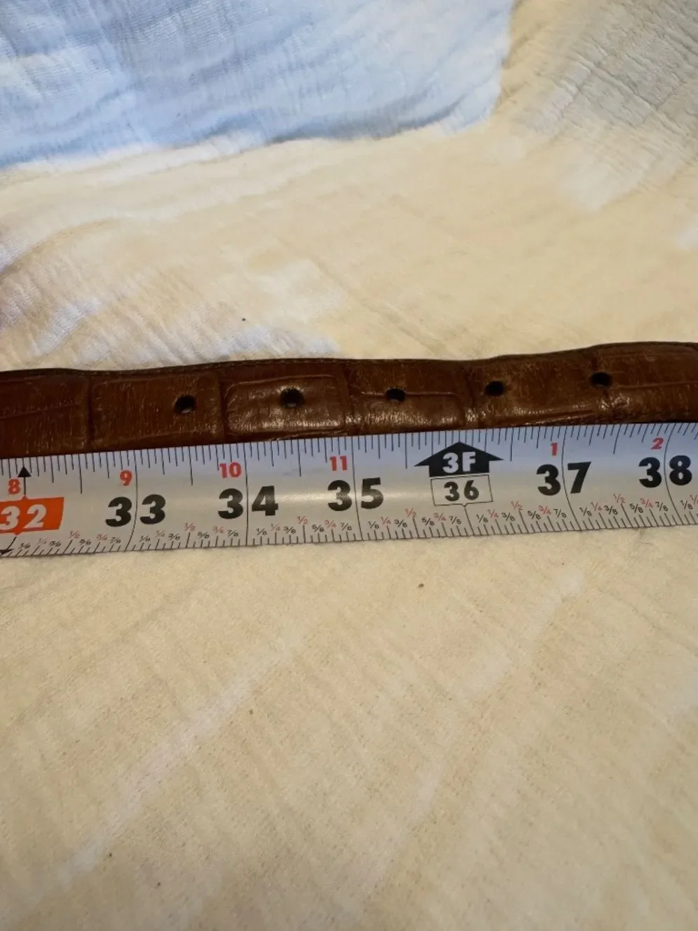 Onyx by Brighton Brown Croc-embossed Leather Belt Size 36